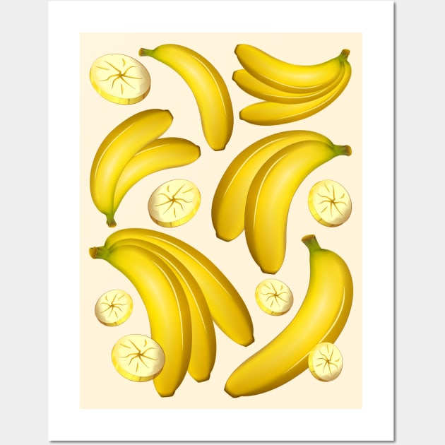 Banana Fruity Pattern Wall Art by BluedarkArt